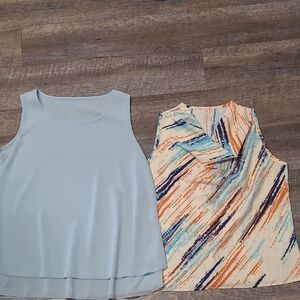 Sleeveless Light Blue and Multicolor Tops